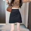 Falda Asimétrica de Chica Atractiva para Mujeres Pequeñas en Otoño Ajustada Sexy que Ceñe la Cadera Falda Corta Falda Plisada Falda con Abertura