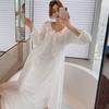 Benmingnian Camisón de Modal Rojo Grande de Hada para Mujer Estilo Corte Recién Casada Pijama Ropa de Exterior Ropa para el Hogar