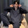 Pijama de Algodón Puro para Hombre Primavera y Otoño Manga Larga Nuevo para Hombre Algodón 100% talla extra Traje Ropa para el Hogar para Estudiante Traje para Usar Afuera