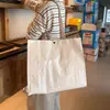 Em Estoque Textura de Linho Espessa Grande Capacidade Tecida Loja de Roupas Sacola Tote Publicidade Compras Toque de Alto Padrão Sacola de Presente Personalizada