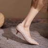 Zapatos para Mujer de Tallas Grandes, de Tacón Bajo, Antideslizantes, Puntiagudos, de Estilo Francés Poco Profundos, Zapatos de Tacón Bajo Pequeños, Nuevo Modelo Primavera 2026, Zapatos de Salón de Tacón Bajo