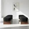 Banqueta para Trocar Sapatos Minimalista Moderna de Luxo Nórdico, Banco Longo para Sala de Estar, Banco Sofá de Descanso, Banco de Madeira Maciça com Tecido para Final de Cama