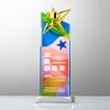 Novo troféu de cristal criativo de estrela de cinco pontas colorida, medalha de fabricação de prêmios de equipe legal, competição de prêmios da reunião anual