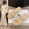 Novedad Verano 2025, Chanclas Deslumbrantes con Pedrería en la Punta, Tacón Grueso para Uso en Exteriores, Sandalias de una Tira, Sandalias de Playa Estilo Hada