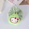 Goma para el pelo de felpa de manzana de dibujos animados, estilo lindo y dulce, liga para el pelo de gato con fruta, banda para el pelo de muñeco de peluche