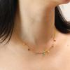 Moda ins europea y americana Sueño de una noche de verano Diamante arcoíris Zircón Acero de titanio Colgante Collar para mujer Color oro 18K galvanizado