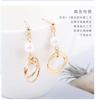 Pendientes largos elegantes de moda coreana con forma de aguja de plata s925 y perlas de agua dulce.