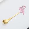 Amazon creativo acero inoxidable 304 Flamingo cuchara de café pintura chapada en titanio cuchara para mezclar Cuchara para taza cuchara de regalo