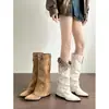 Botas Altas Convertible de Punta Fina Estilo Retro de Nicho para Mujer, Nuevas Botas de Montar Estilo Melard para Pantalón Pierna Otoño e Invierno 2026