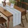 Mantel de Poliéster-Lino Estilo Japonés Wabi-Sabi con Bordes de Borlas, Bordado Geométrico, Lujo Ligero Nórdico, Tacto de Alta Gama, Mantel Minimalista para Mesa de Café