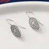 Pendientes de Plata de Ley con Forma de Moneda Xiangyun y Gato, Ganchos para Orejas, Pendientes Retro Antiguos con Colgante de Borla, Joyería