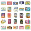 50 Adesivos de Cavala em Lata Pintados à Mão, Estilo Infantil Colorido, Impermeáveis, Desenho Animado, Decoração para Geladeira e Mesa, Adesivos Guka