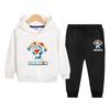 Meninos e Meninas Esporte Terno Primavera e Outono Novo 2022 Outono Moda Crianças com Capuz Calça Moletom Casual Conjunto de Duas Peças