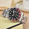 2025 Laojia Gmt Relógio Masculino de Quartzo com Anel de Cerâmica Tendência Moda Masculina Pulseira de Aço Luminoso Água Fantasma Relógio à Prova d'Água