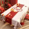 Mantel Rojo, A Prueba de Aceite, Impermeable, No Requiere Lavado, Resistente al Calor, Nuevo Modelo 2026, Ambiente Festivo para Año Nuevo, Mantel para Mesa de Café y Mesa de Comedor