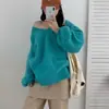 Suéter de punto con mangas de farol transfronterizo para mujer, nuevo estilo de otoño e invierno, corte holgado, suave y delicado, top de punto versátil