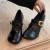 Zapatos Mary Jane de Charol con Punta Redonda y Tacón Alto, Estilo Francés, Modelo Nuevo 2026 para Mujer con una Sola Correa, Elegantes y Adelgazantes, Zapatos de Salón de Moda