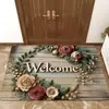 A Temu entrega capachos florais para entradas de casa, estilo country americano, grossos e resistentes à sujeira, adequados para cozinha e hall de entrada, em estoque