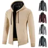 Comercio exterior transfronterizo Sudadera con capucha para hombre abrigo engrosado forro polar suéter holgado suéter casual para hombre cárdigan para hombre