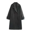 Moda Femenina Europea y Americana Transfronteriza Aliexpress Ins Más Vendido de Alta Gama Otoño e Invierno Elegante Estilo Callejero Versátil Abrigo Largo de Lana