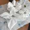 Faixa de Cabelo Branca Crua Tingida com Laca Tie-Dye, Lenço Quadrado, Faixa de Cabelo, Material Liso, Elástico para Rabo de Cavalo, Acessórios de Cabelo, Lenço de Cabeça