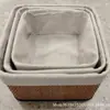 Diseño Nuevo y Creativo, Entrega Rápida, Cesta Tejida de Bambú Amazon para Almacenamiento Diverso, Decoración del Hogar, Cesta de Almacenamiento de Escritorio Tejida de Paja, Cesta Tejida