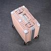 Caja de Equipaje Marco de Aluminio para Mujer Pequeña Ligera 18 pulgadas Abordaje Contraseña Maleta Varilla de Viaje Estuche de Cuero Rueda Universal