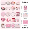 20 Piezas de Imanes Suaves Estilo Ins Rosa, Corazón Dulce Femenino, Pequeños Frescos Estilo Coreano para Decoración del Hogar DIY, Imanes Magnéticos para Refrigerador