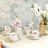 Conjunto de Café Xiangjia Pintado a Ouro Estilo Europeu Porcelana Fina de Alta Qualidade Requintado Xícara e Pires para Café Preservador da Saúde Conjunto Caixa de Presente
