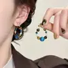 Nuevos Pendientes de Abalorios de Piedra Ojo de Tigre Natural Estilo Chinoiserie para Mujer en Otoño e Invierno, Lujo Accesible y Pendientes de Gama Alta, Nicho, Pendientes Únicos y Hermosos