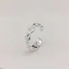 Anel de Estilo Distinto Corrente Aberta Feminina Corrente Moda Estilo Frio ins Design de Nicho Banhado a Prata Anel de Cauda de Casal para Namorado
