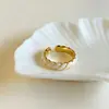 Anillo Retorcido de Esmalte Estilo Francés para Mujer, Nuevo Anillo Abierto Simple y de Lujo Ligero, Estilo de Nicho, Elegante para el Trabajo, Anillo Versátil y Único