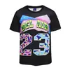 Nova Camiseta Curta 3D Europeia e Americana de Verão Masculina Manga Curta Formal Falsa Duas Peças Estampa Digital Engraçada Criativa Camiseta de Presente