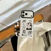 Funda pequeña de jade con diseño de salpicaduras de tinta a doble cara, tipo media cubierta, adecuada para Apple 18 Pro Max, con correa para la muñeca, modelo nuevo para iPhone 17, 16, anticaídas