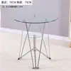 Mesas e Cadeiras de Negociação Modernas, Mesa de Centro Redonda de Vidro Temperado, Mesa de Canto, Mesa e Cadeiras de Recepção para Café de Varanda e Lazer para Uso Doméstico