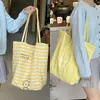 Bolso Nuevo Estilo 2025 Lona Bordada por Ambos Lados Estilo Coreano Estilo Ins Bolso Tote Casual de Hombro Grande