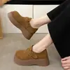 Sapatos Birkenstock Femininos com Solado Grosso para Aumentar a Altura 2026 Outono Novo Slip-On Mocassins Casuais Retrô
