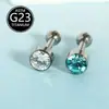 Brincos de Liga de Titânio F136 com Zircônia Cintilante, Piercings de Cartilagem da Orelha, Piercings Labiais, Piercings de Nariz, Joias Direto do Fabricante, Em Estoque, Vendidos Individualmente
