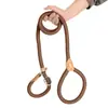 Correa para Perro Antidisturbios Nylon Cosida a Mano Cuero Cuerda P Larga y Engrosada Entrenamiento de Mano Perro Cuerda Redonda Perro Grande Cadena P
