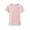 Ins Sexy Slim Fit Camiseta de Manga Curta com Gola Redonda para Mulheres 2025 Nova Cor Pura Estilo Simples Ombro Direito Top para Usar por Baixo