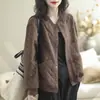 Jaqueta Curta Matelassada Leve Retro Outono 2025 Feminina Solta Casual Versátil Jaqueta Baseball Matelassada Top