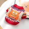 Roupas para Pets para Outono e Inverno, Cães Pequenos e Filhotes, Cães e Gatos Felizes, Roupas Quentes e Confortáveis, Suéter Laranja de Monstrinho