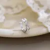 Prata de Lei 925 Brilhante Recortado Piercing Clipe de Orelha Luxo Acessível Simples Nicho de Alta Qualidade Corrente Clipe de Osso de Orelha Atacado para Mulheres