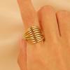 Anillo transfronterizo de acero inoxidable con oro real de 18 quilates de Europa y Estados Unidos para mujer, con sentido de alto nivel, combinación de colores, gota de color, lava, anillo geométrico
