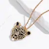 Moda Europea y Americana Personalidad Tendencia Hip-Hop Forma de Cabeza de Leopardo con Pedrería Cadena para Suéter Colgante Joyería para Hombres y Mujeres