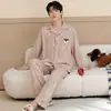 Bestseller de live streaming: conjunto de pijama masculino 100% algodão, nova coleção primavera/outono 2026, leve, manga longa, calça comprida, conjunto de loungewear plus size