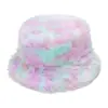 Sombrero de Pescador Grueso de Felpa Versátil de Moda con Degradado de Color Arcoíris Tie-Dye Otoño/Invierno 2026 Sombrero de Cubo de Piel para Mujer