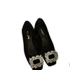 Venda Quente Estilo Francês Strass Sapatilhas Elegantes Femininas 2026 Novo Outono Bico Quadrado Confortáveis Sapatos para Ir ao Trabalho