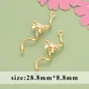 Chapado Eléctrico de Oro Real de 18K Lazo Circona Varilla S Colgante de Línea Pendientes Hechos a Mano DIY Accesorios para Pendientes Material