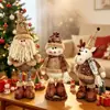 Nuevo Adorno Navideño Retro Tela de Cuadros Pequeños Copos de Nieve Elástica Muñeca Hotel Bar Centro Comercial Decoración Arreglo Adorno
